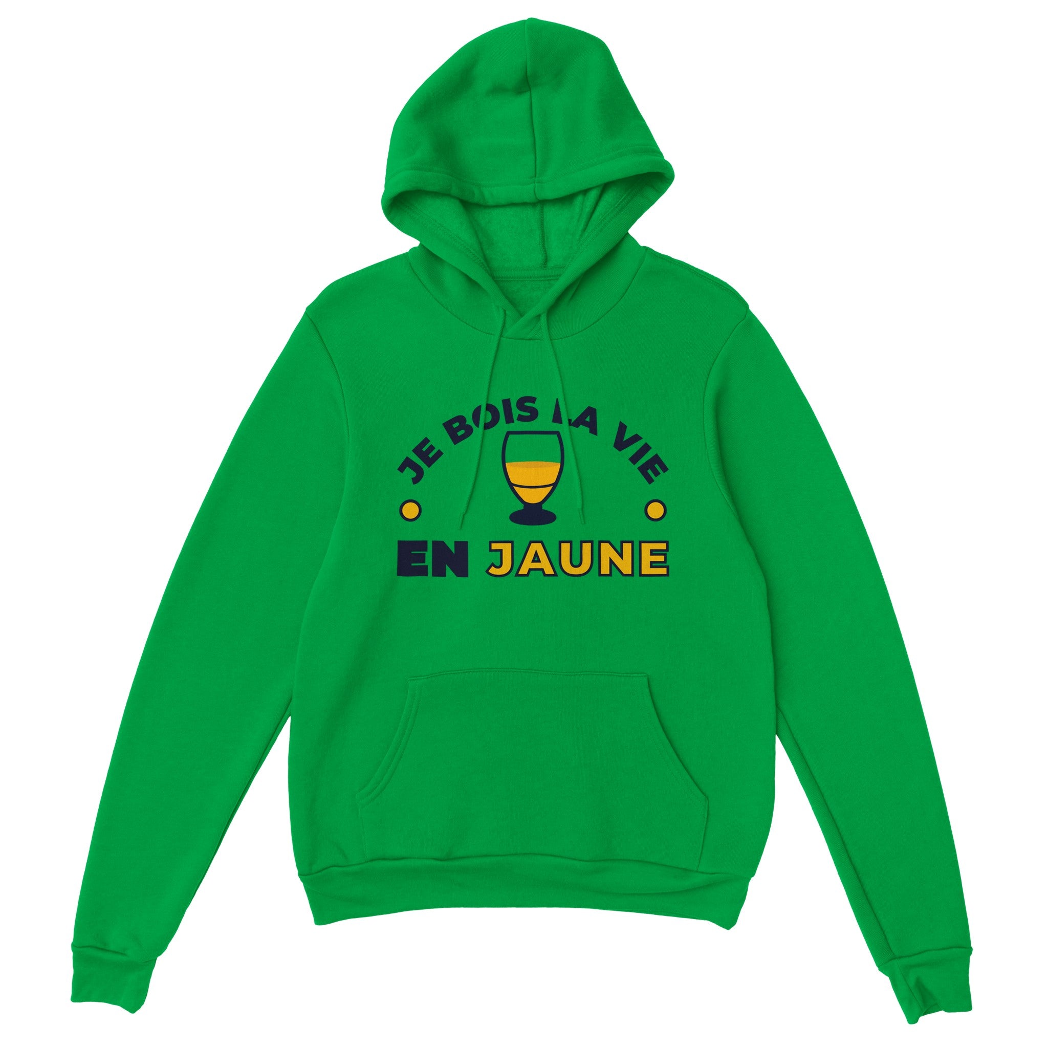 Sweat à capuche pastis "Je bois la vie en jaune" | Mixte