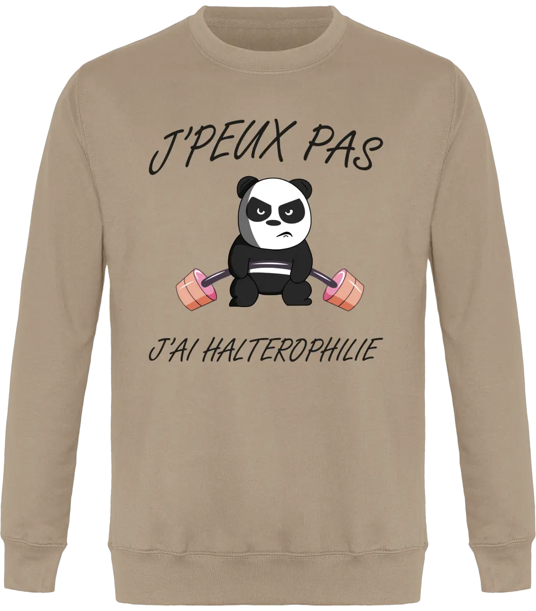 Sweat Muscu "j'peux pas j'ai haltérophilie" | Mixte - French Humour