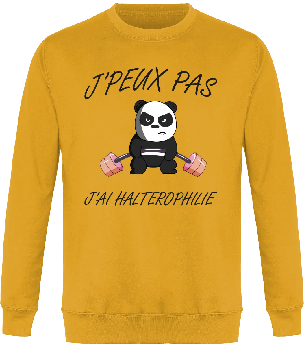 Sweat Muscu "j'peux pas j'ai haltérophilie" | Mixte - French Humour