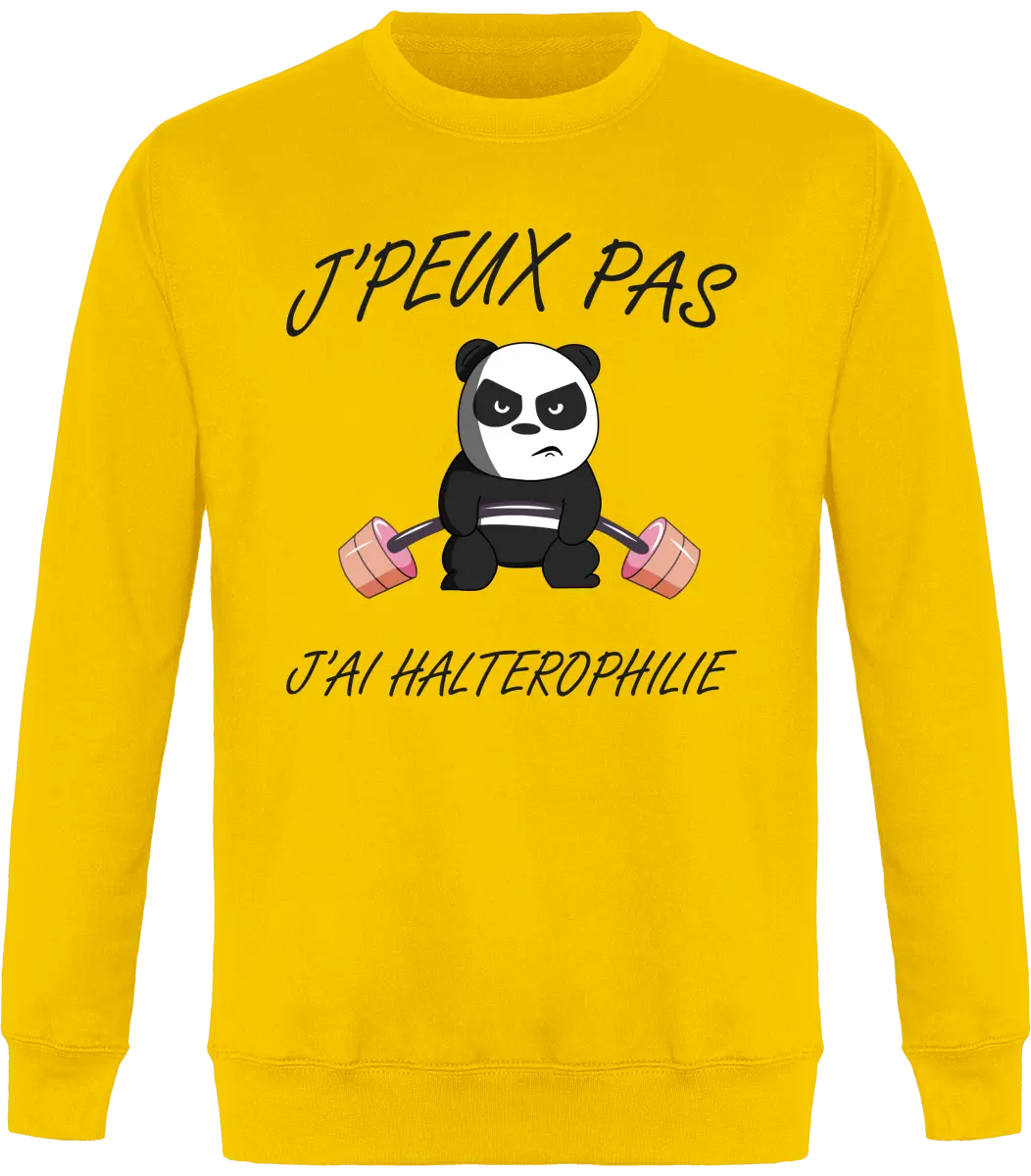 Sweat Muscu "j'peux pas j'ai haltérophilie" | Mixte - French Humour