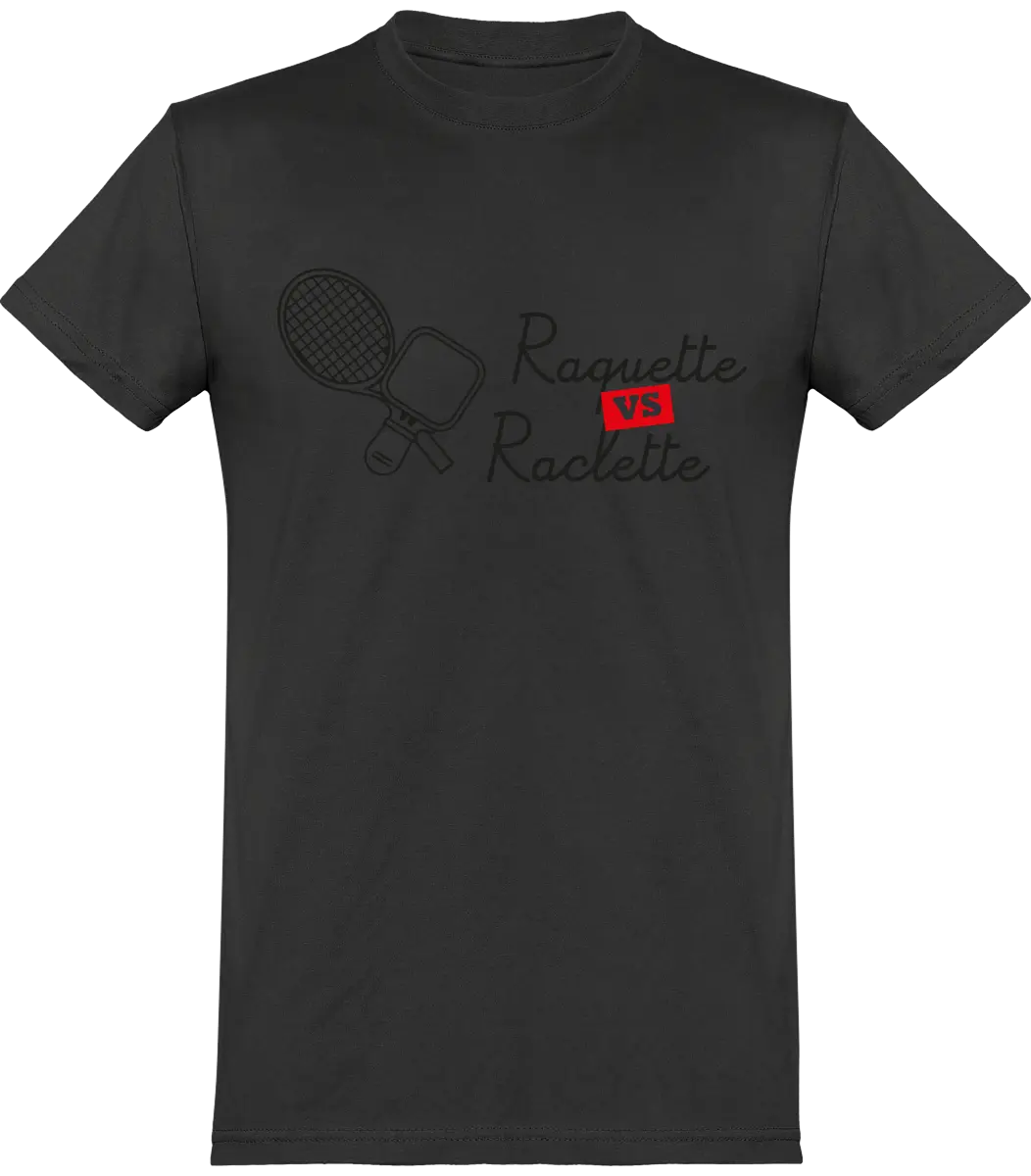 T-shirt Tennis "Raquette Vs Raclette" | Mixte - French Humour