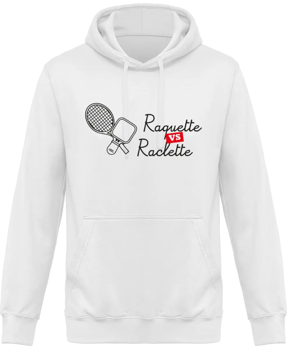 Sweat à capuche Tennis "Raquette Vs Raclette" | Mixte - French Humour