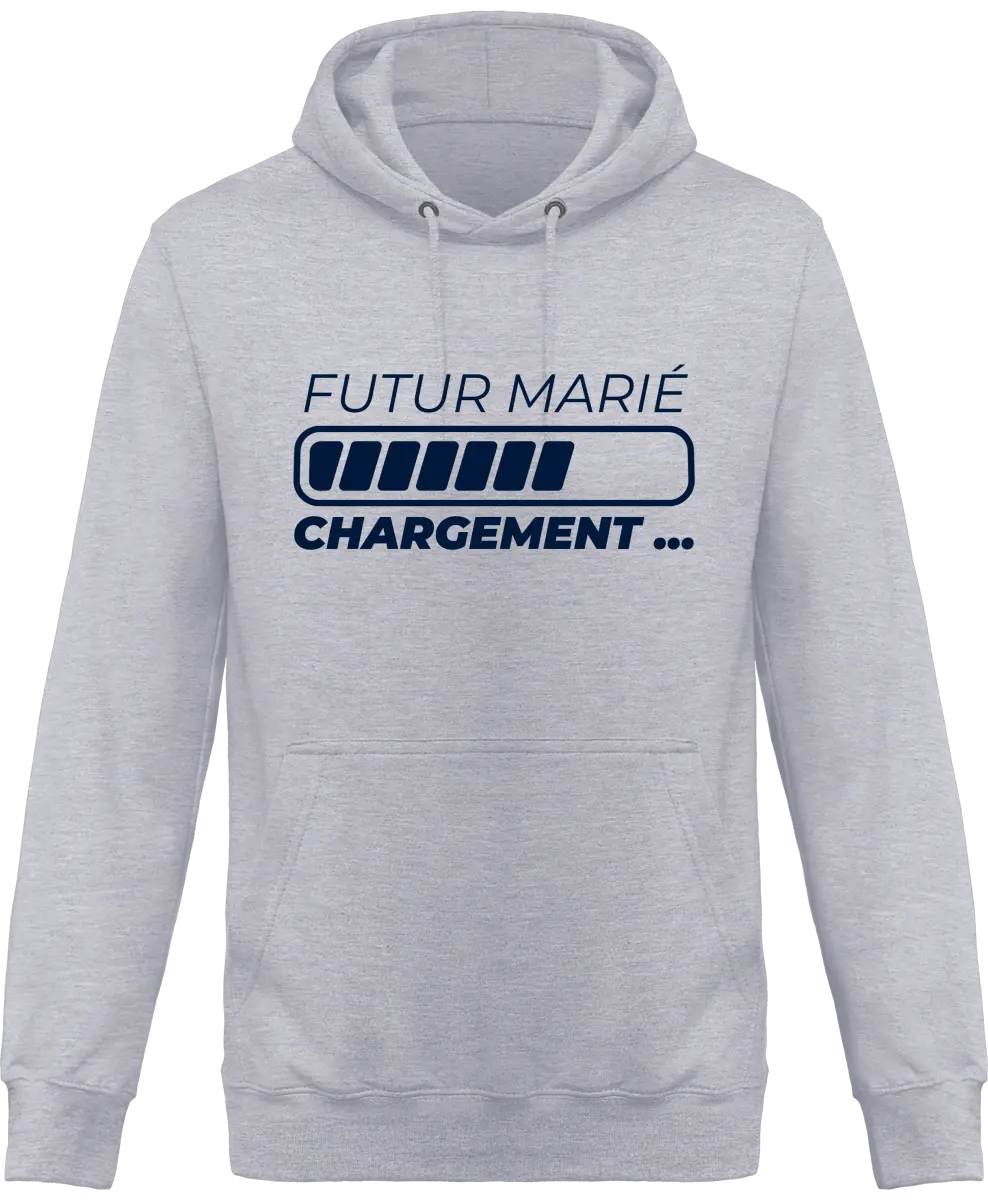 Sweat à capuche EVG "Futur marié chargement" | Mixte - French Humour