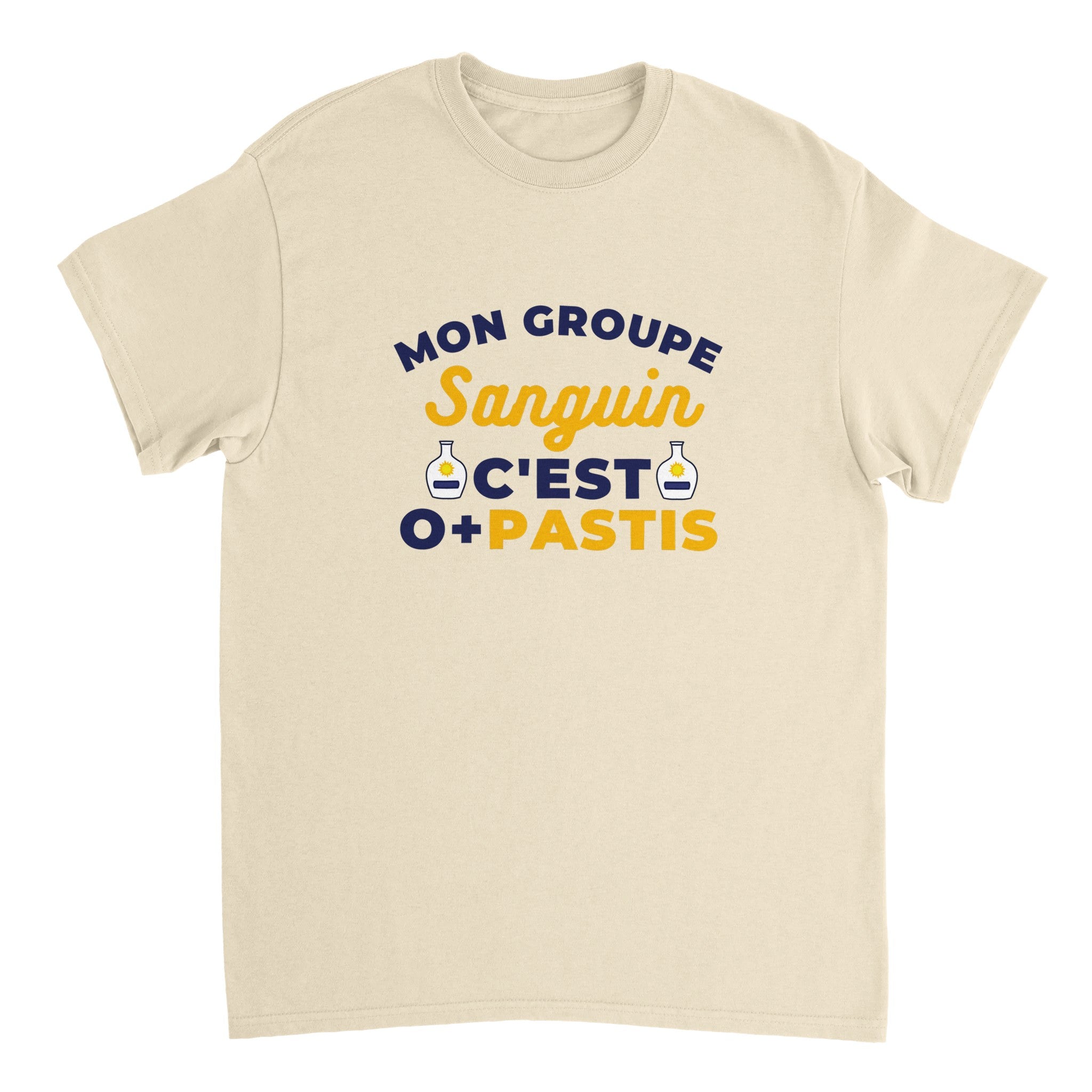 T-shirt Pastis "Mon groupe sanguin c'est O+Pastis" | Mixte