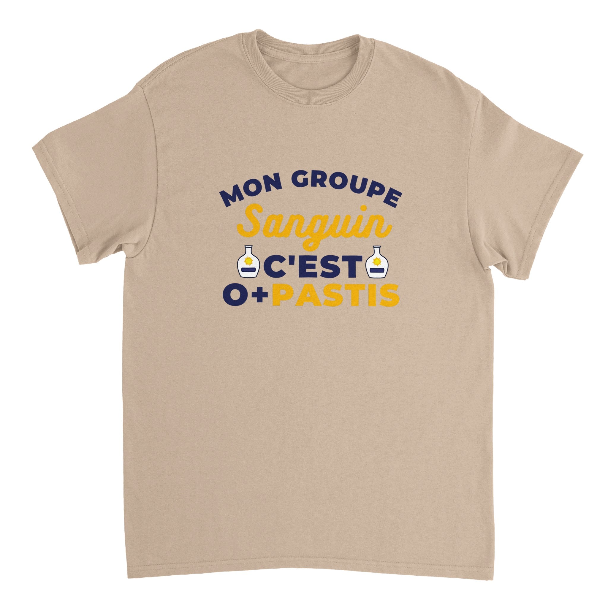 T-shirt Pastis "Mon groupe sanguin c'est O+Pastis" | Mixte