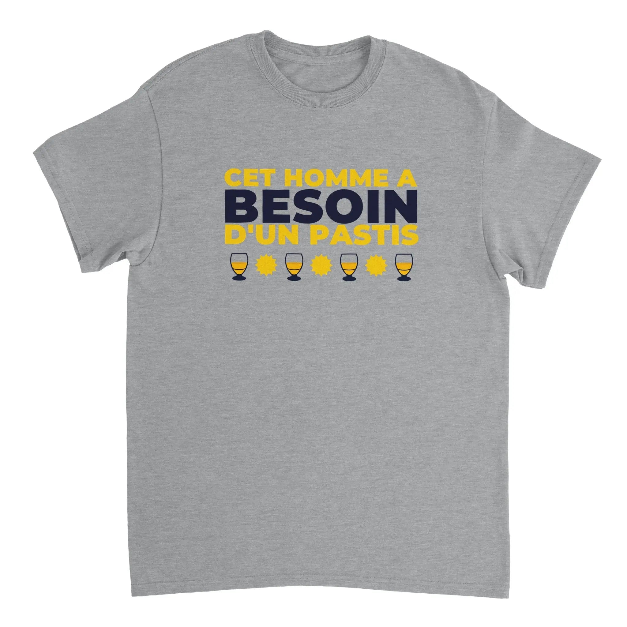 T-shirt Pastis "Cet homme a besoin d'un pastis" | Mixte French Humour