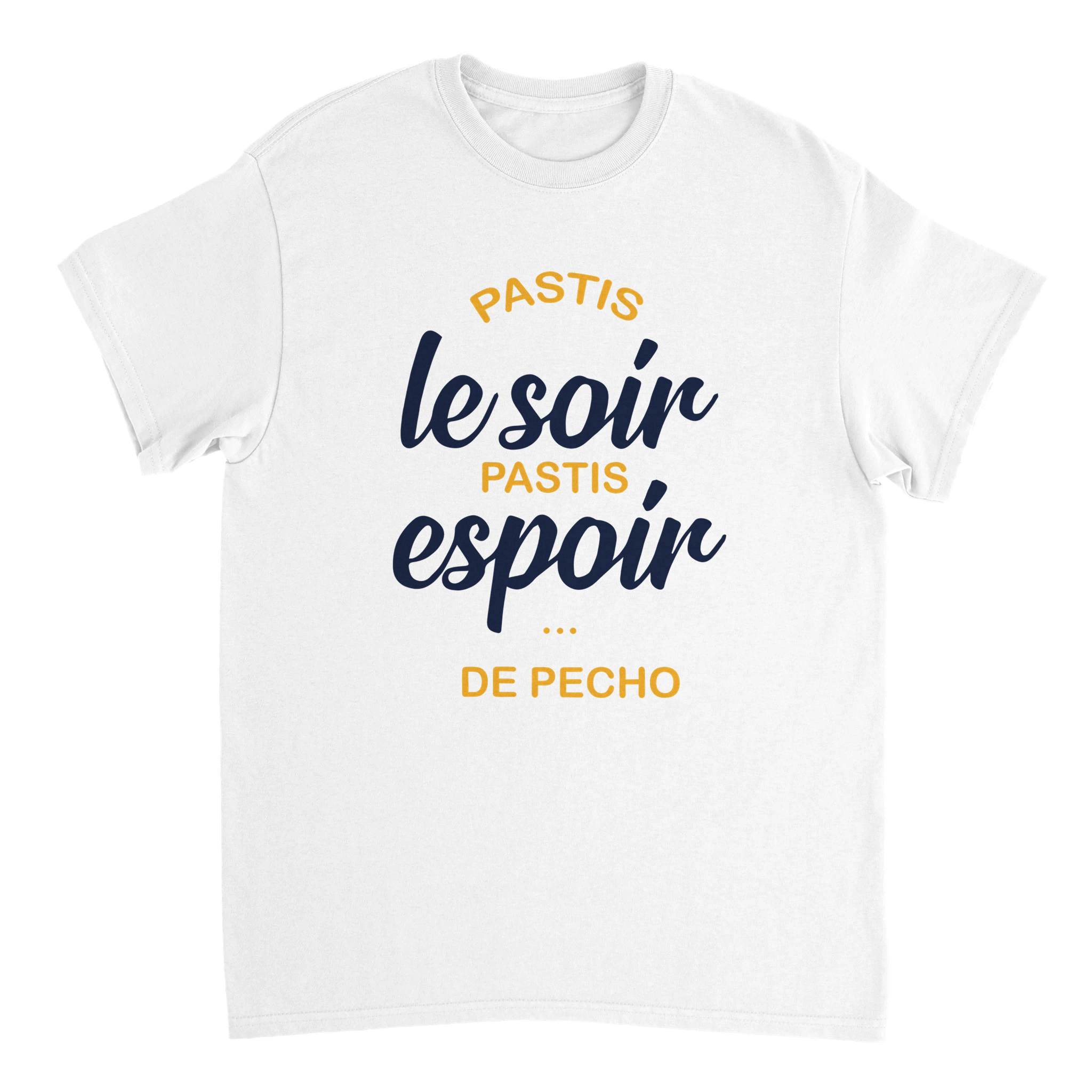 T-shirt Pastis "Pastis le soir pastis espoir de pécho" | Mixte French Humour