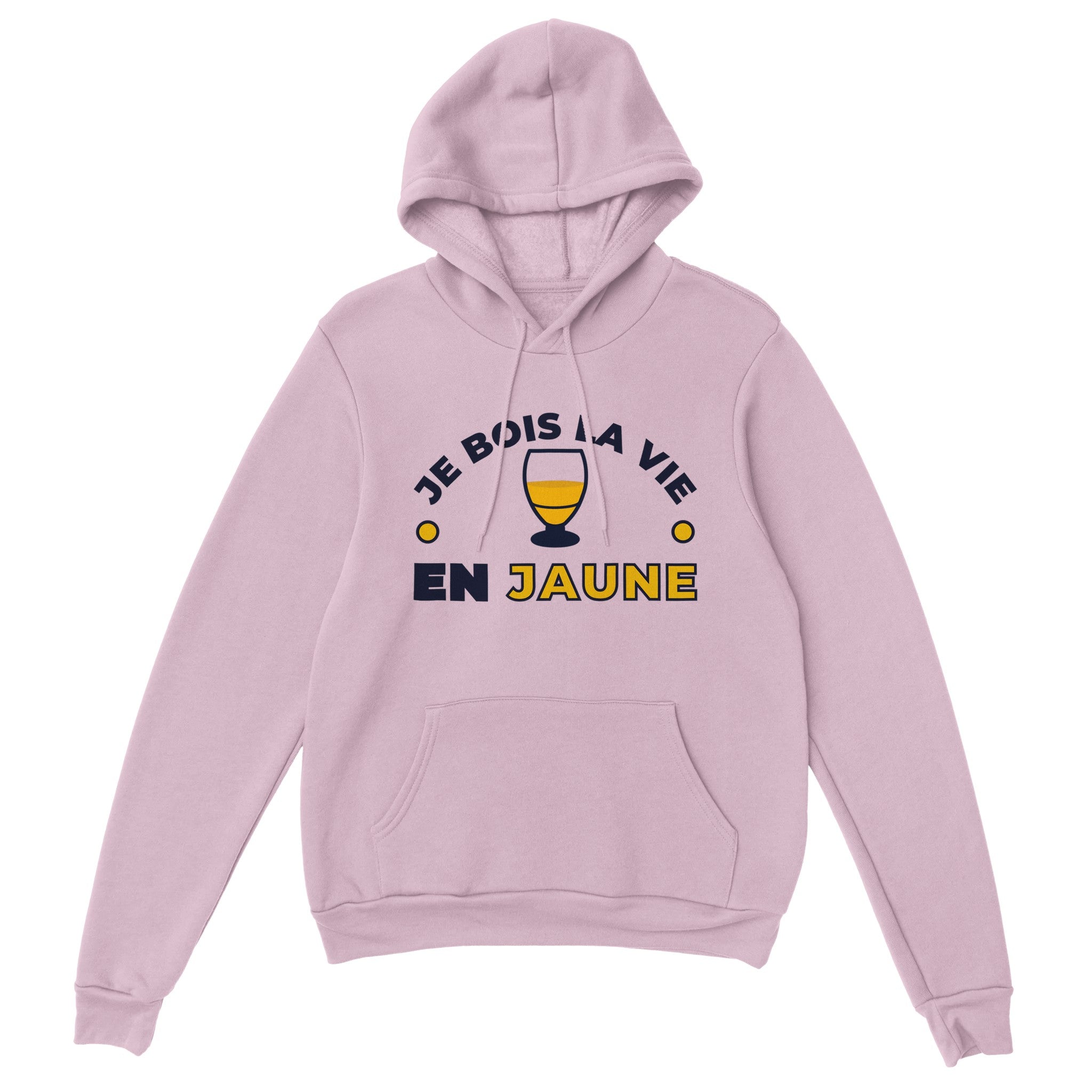 Sweat à capuche pastis "Je bois la vie en jaune" | Mixte