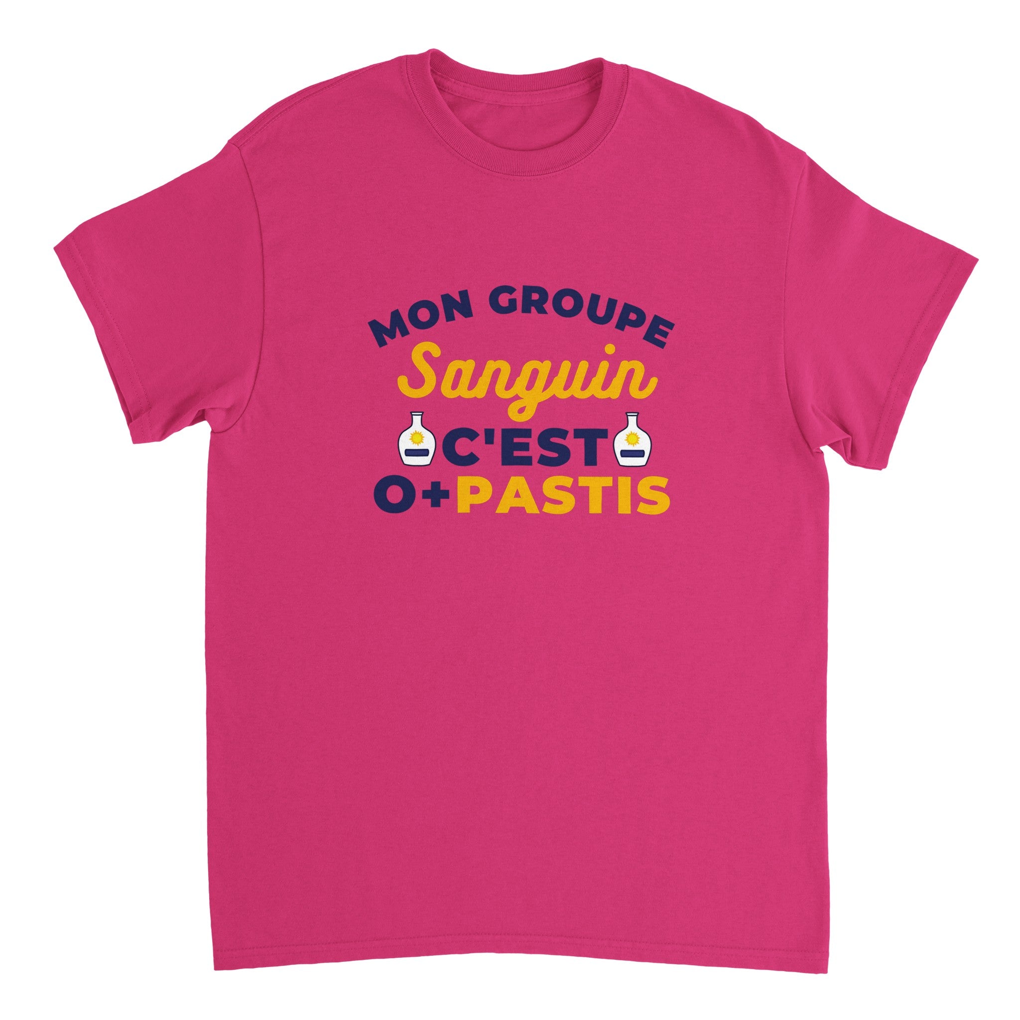 T-shirt Pastis "Mon groupe sanguin c'est O+Pastis" | Mixte