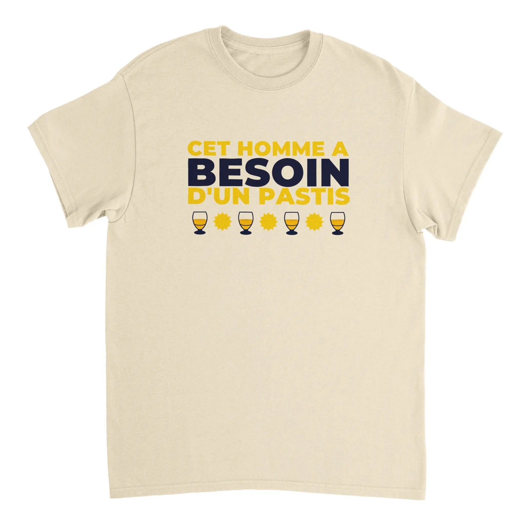 T-shirt Pastis "Cet homme a besoin d'un pastis" | Mixte French Humour