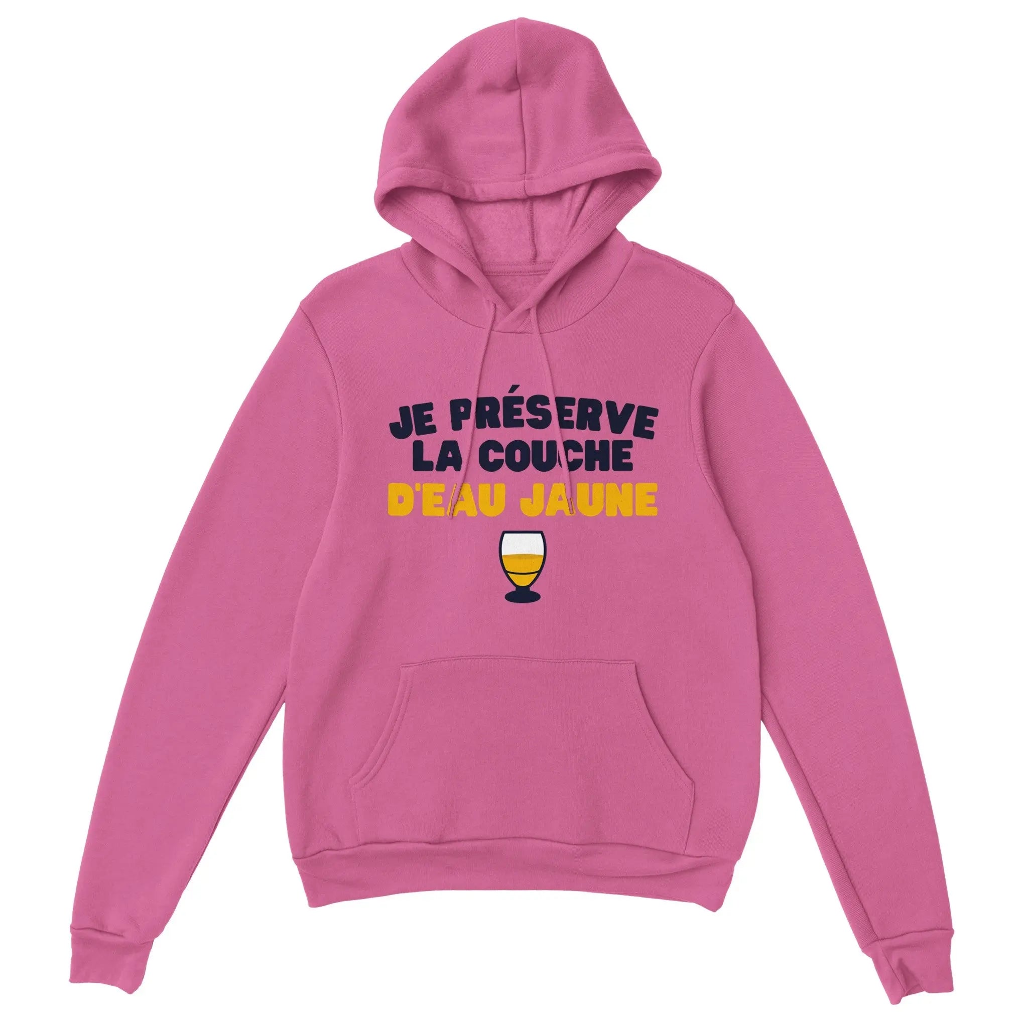 Sweat à capuche pastis "Je préserve la couche d'eau jaune" | Mixte French Humour