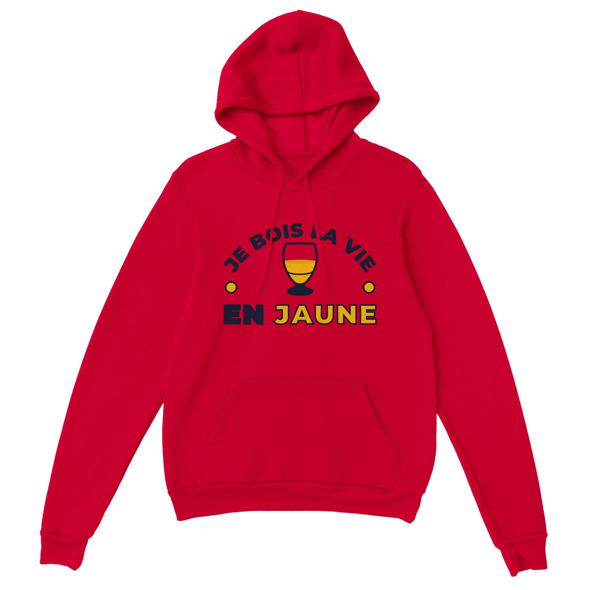 Sweat à capuche pastis "Je bois la vie en jaune" | Mixte