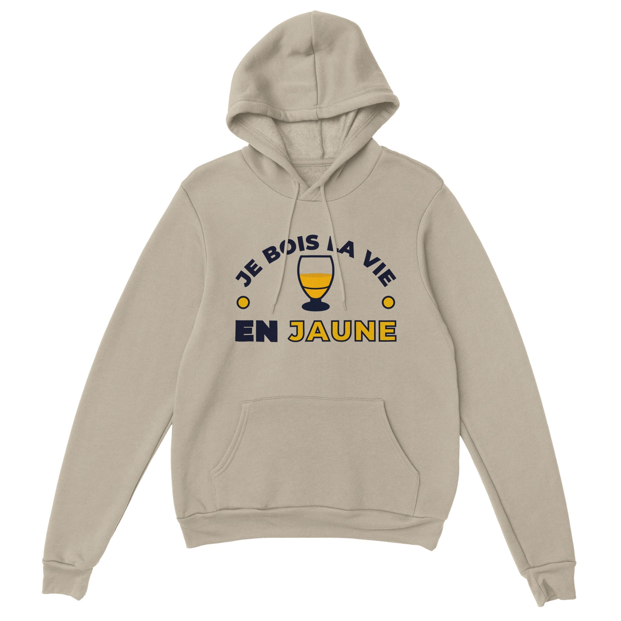 Sweat à capuche pastis "Je bois la vie en jaune" | Mixte