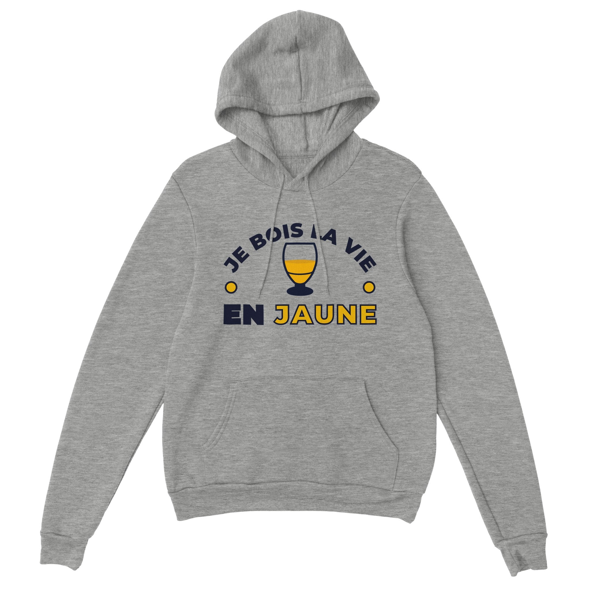 Sweat à capuche pastis "Je bois la vie en jaune" | Mixte