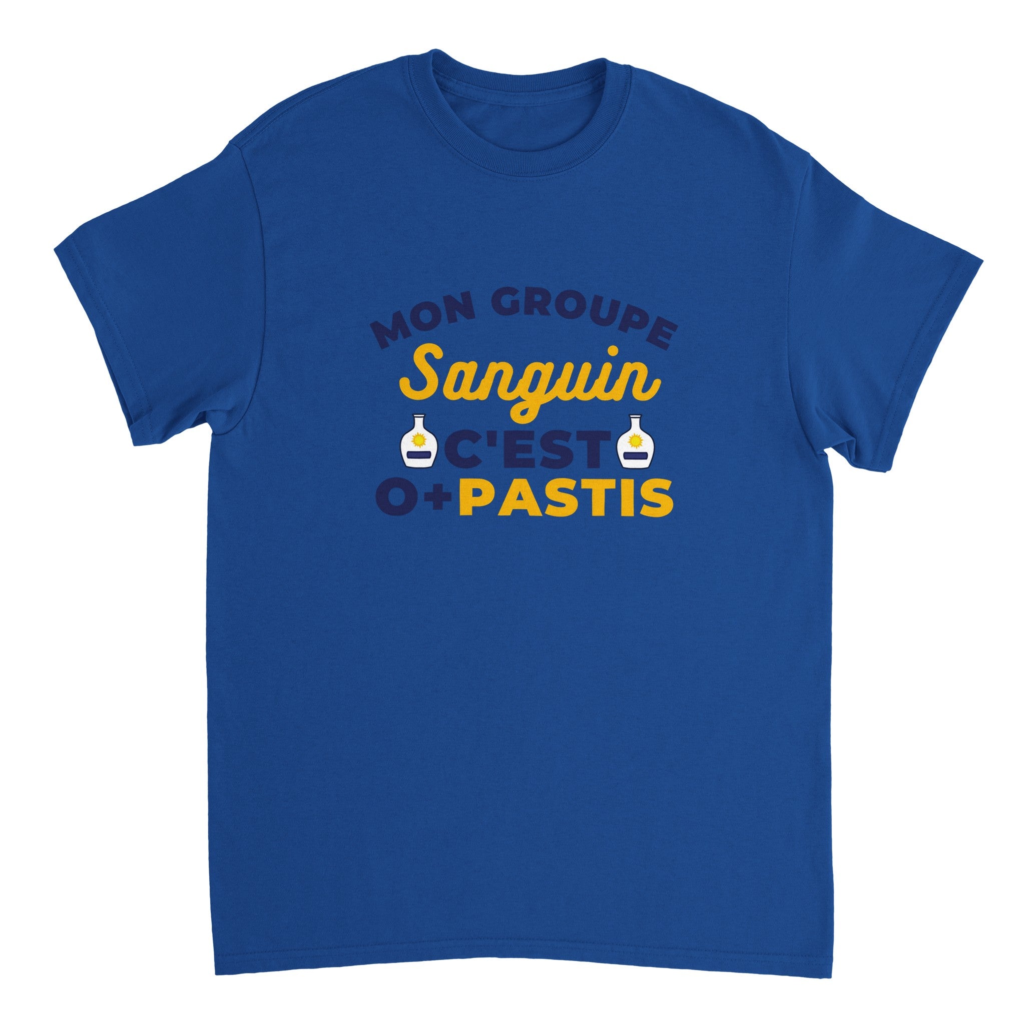 T-shirt Pastis "Mon groupe sanguin c'est O+Pastis" | Mixte