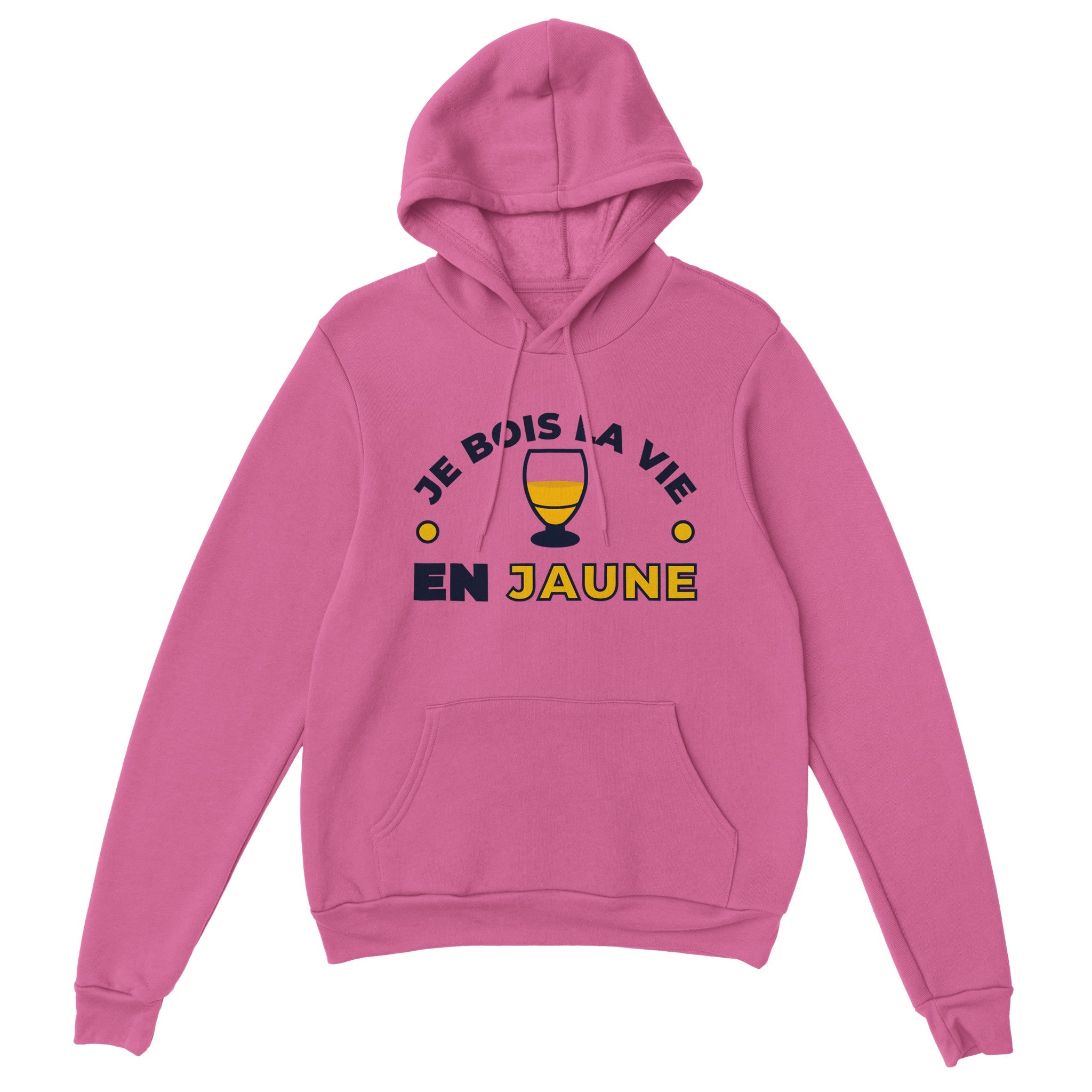 Sweat à capuche pastis "Je bois la vie en jaune" | Mixte