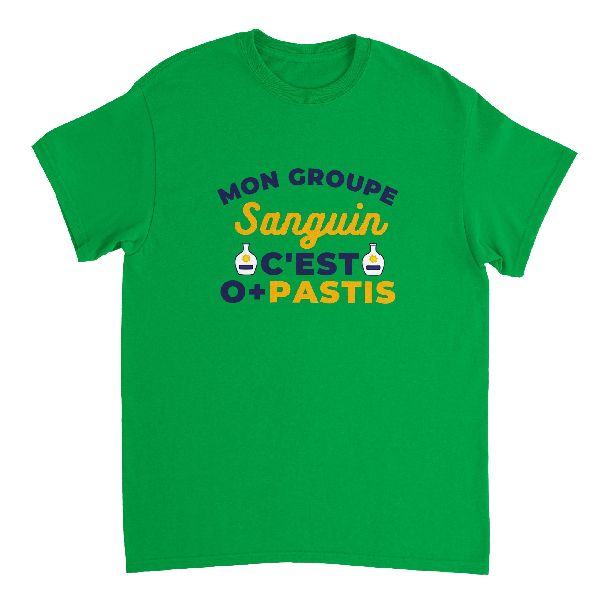 T-shirt Pastis "Mon groupe sanguin c'est O+Pastis" | Mixte