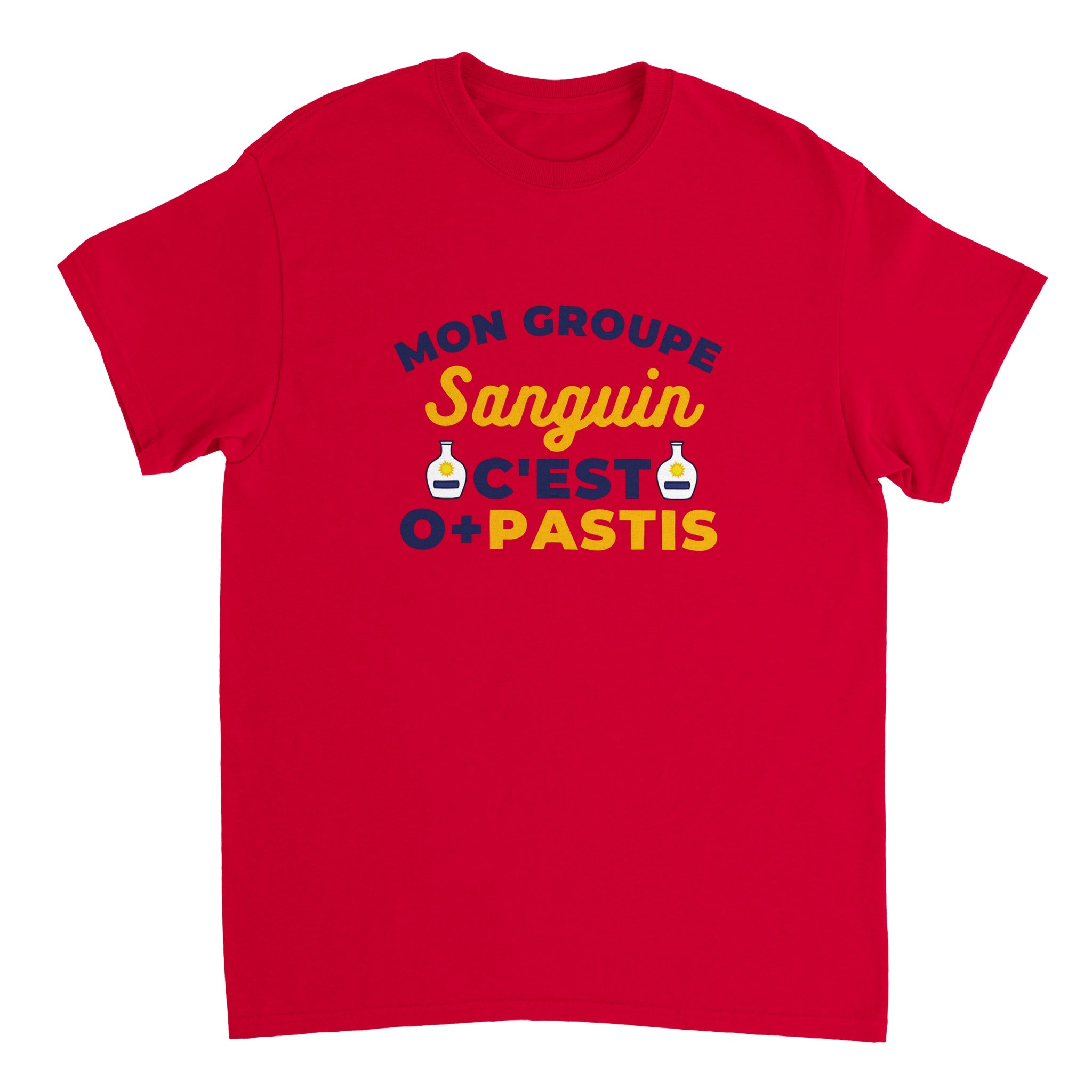 T-shirt Pastis "Mon groupe sanguin c'est O+Pastis" | Mixte