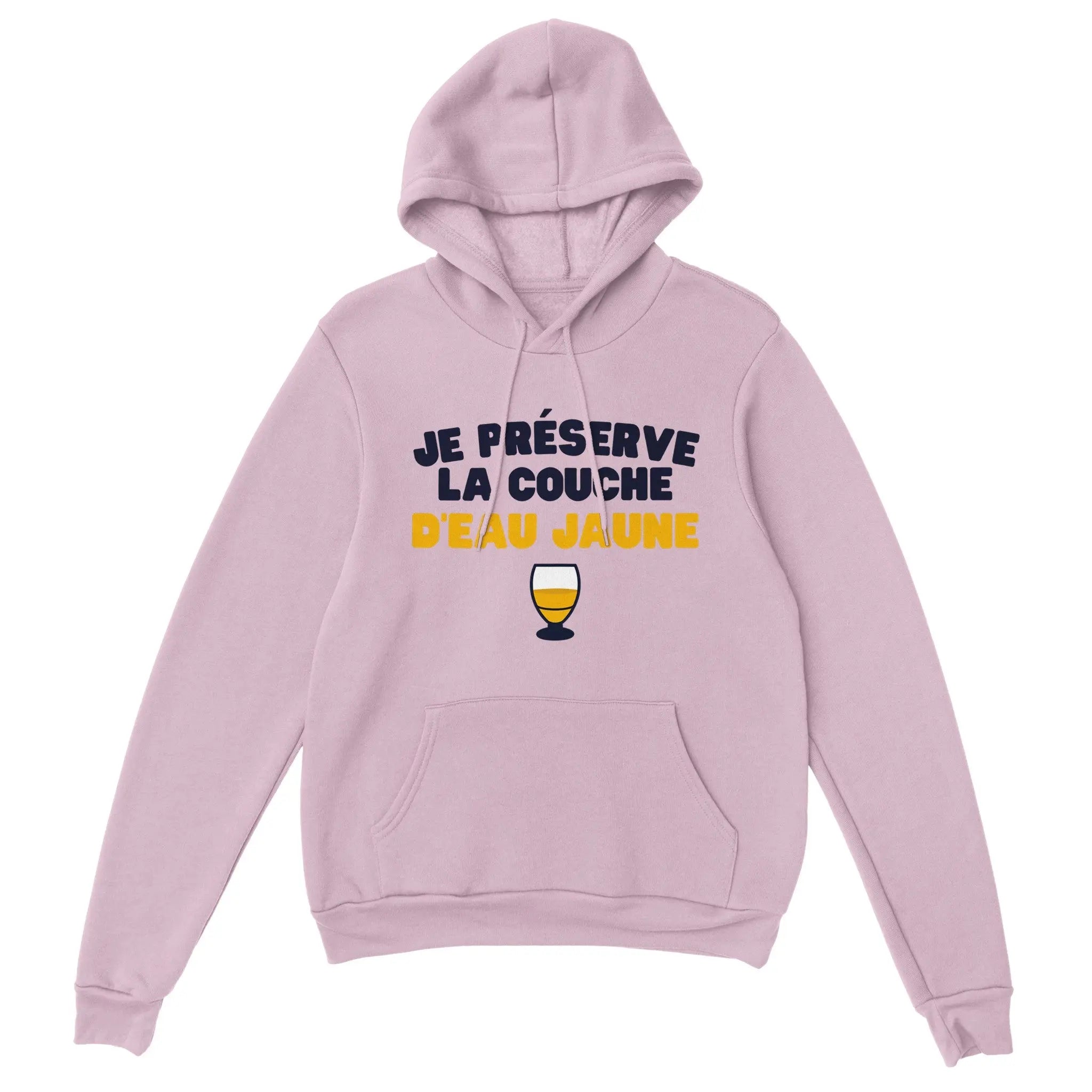 Sweat à capuche pastis "Je préserve la couche d'eau jaune" | Mixte French Humour