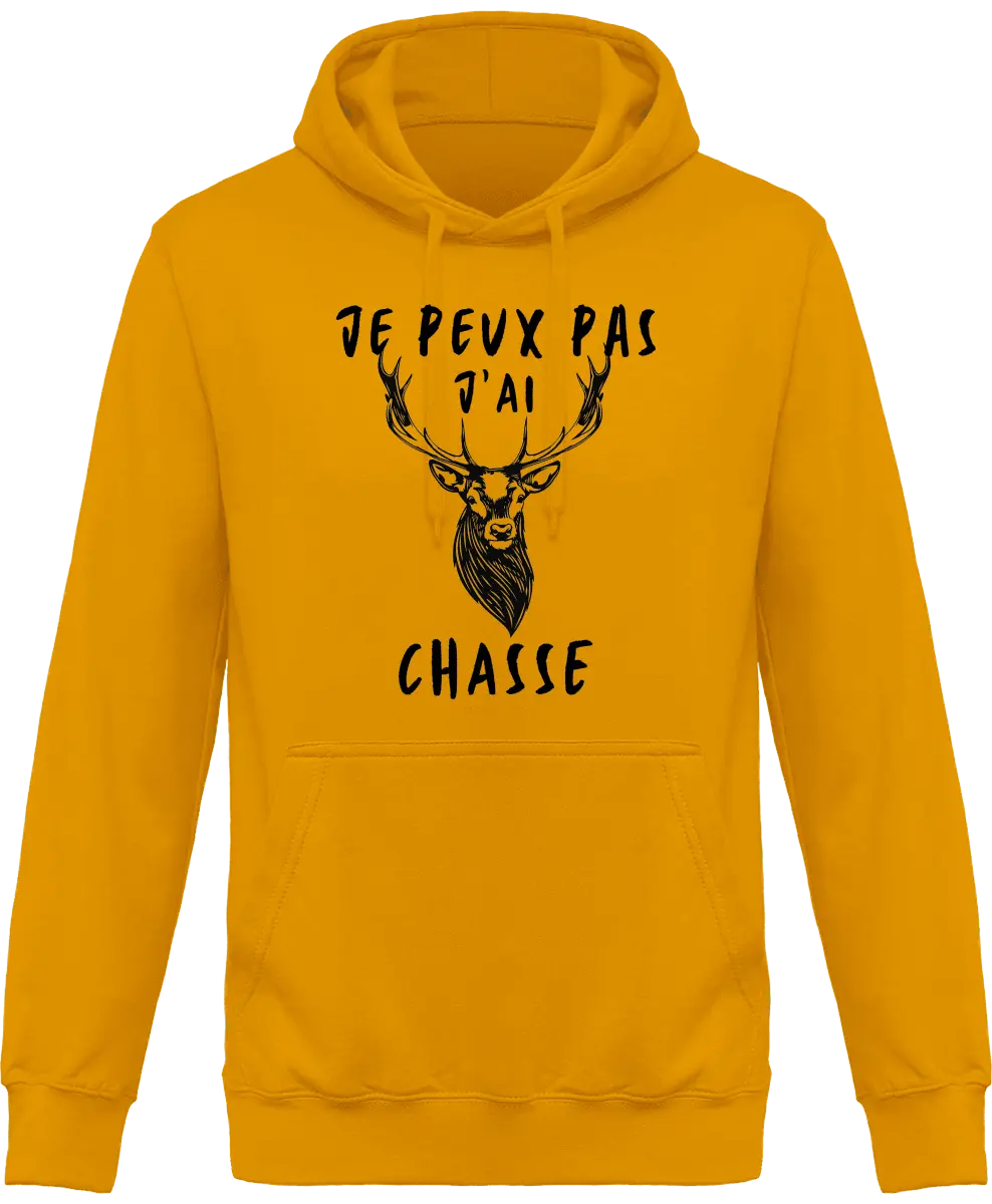 Sweat à capuche chasseur je peux pas j'ai chasse | Mixte - French Humour