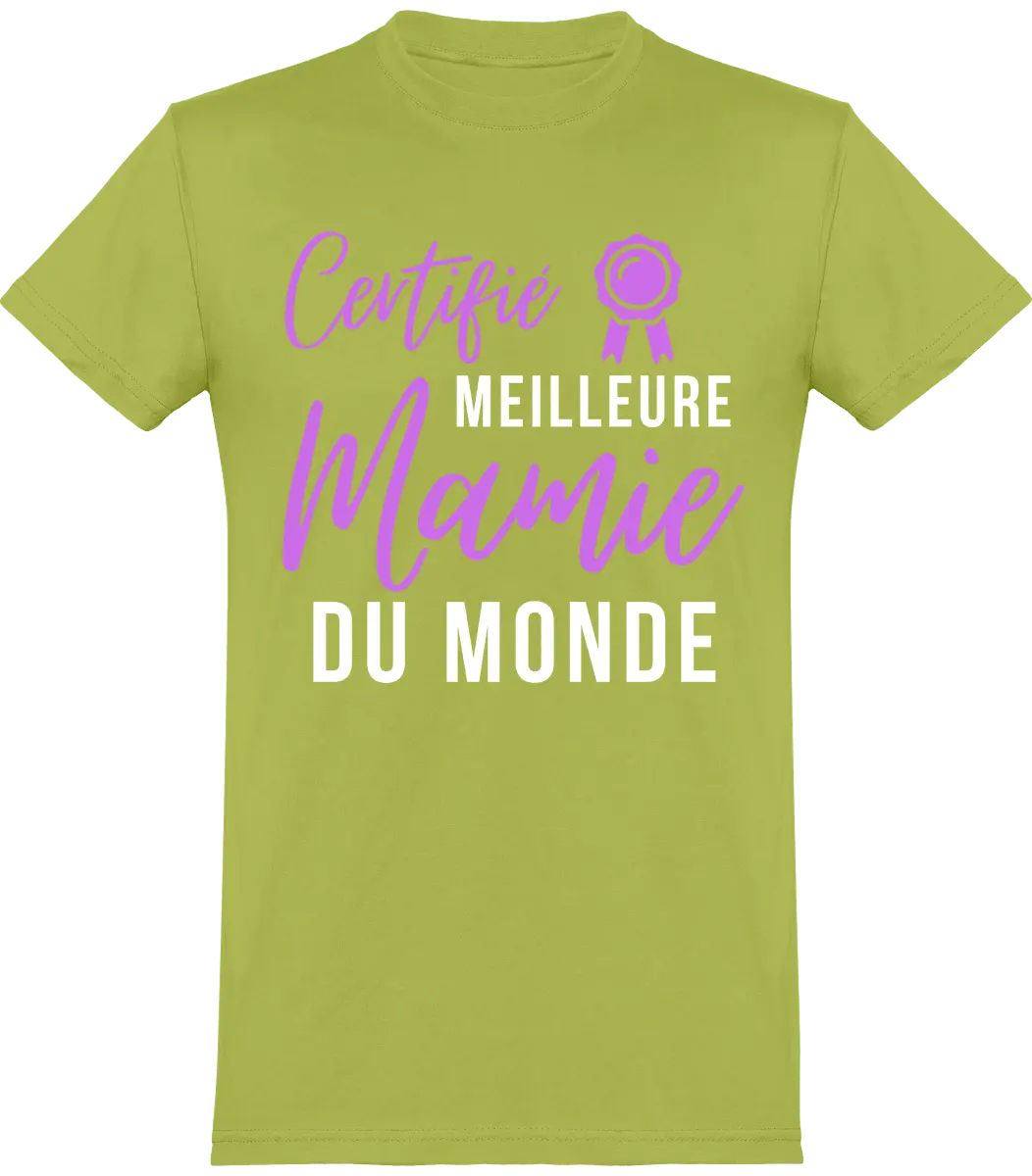 T-shirt mamie "certifié meilleur mamie du monde" | Mixte - French Humour