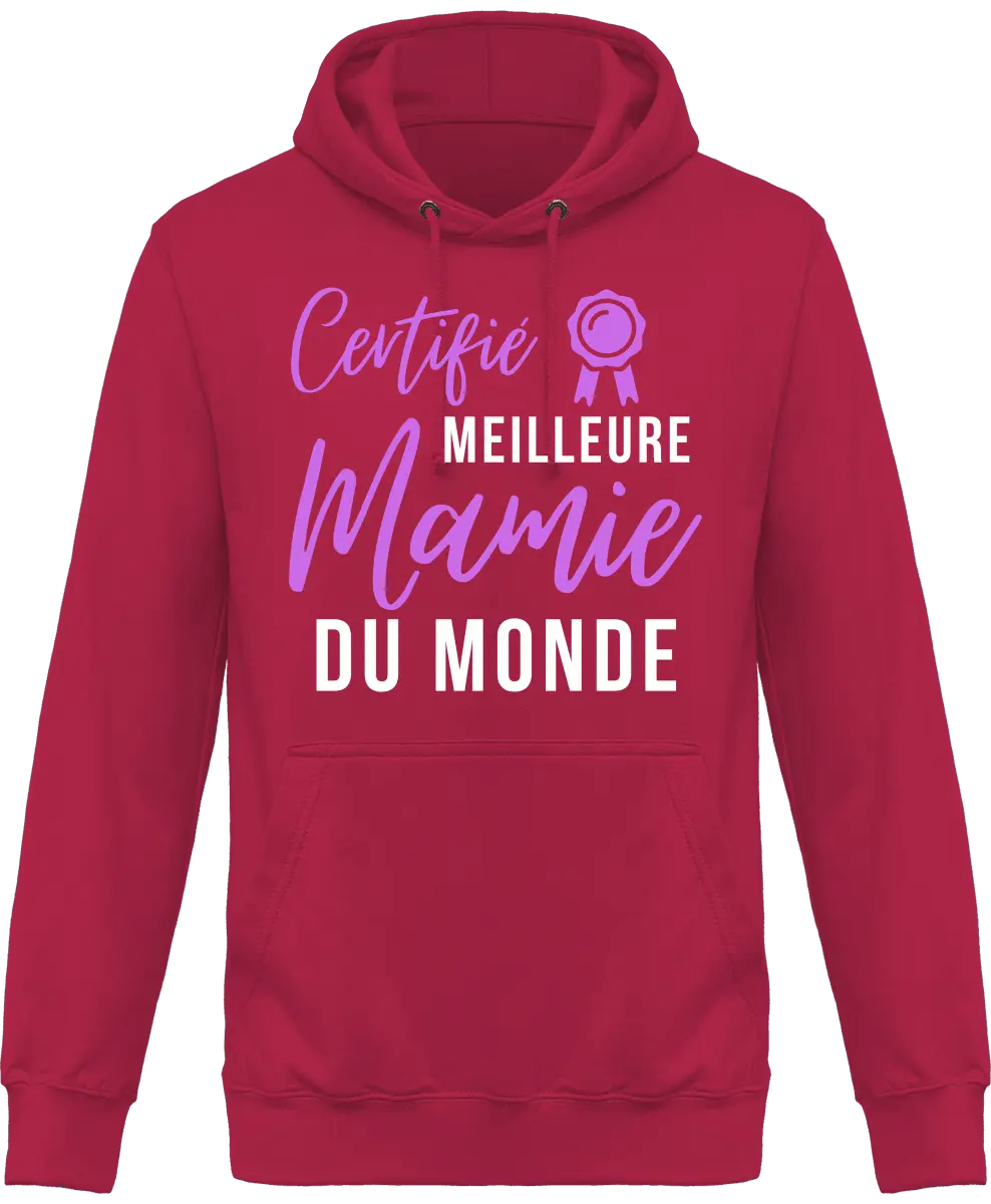 Sweat à capuche mamie "certifié meilleur mamie du monde" | Mixte - French Humour