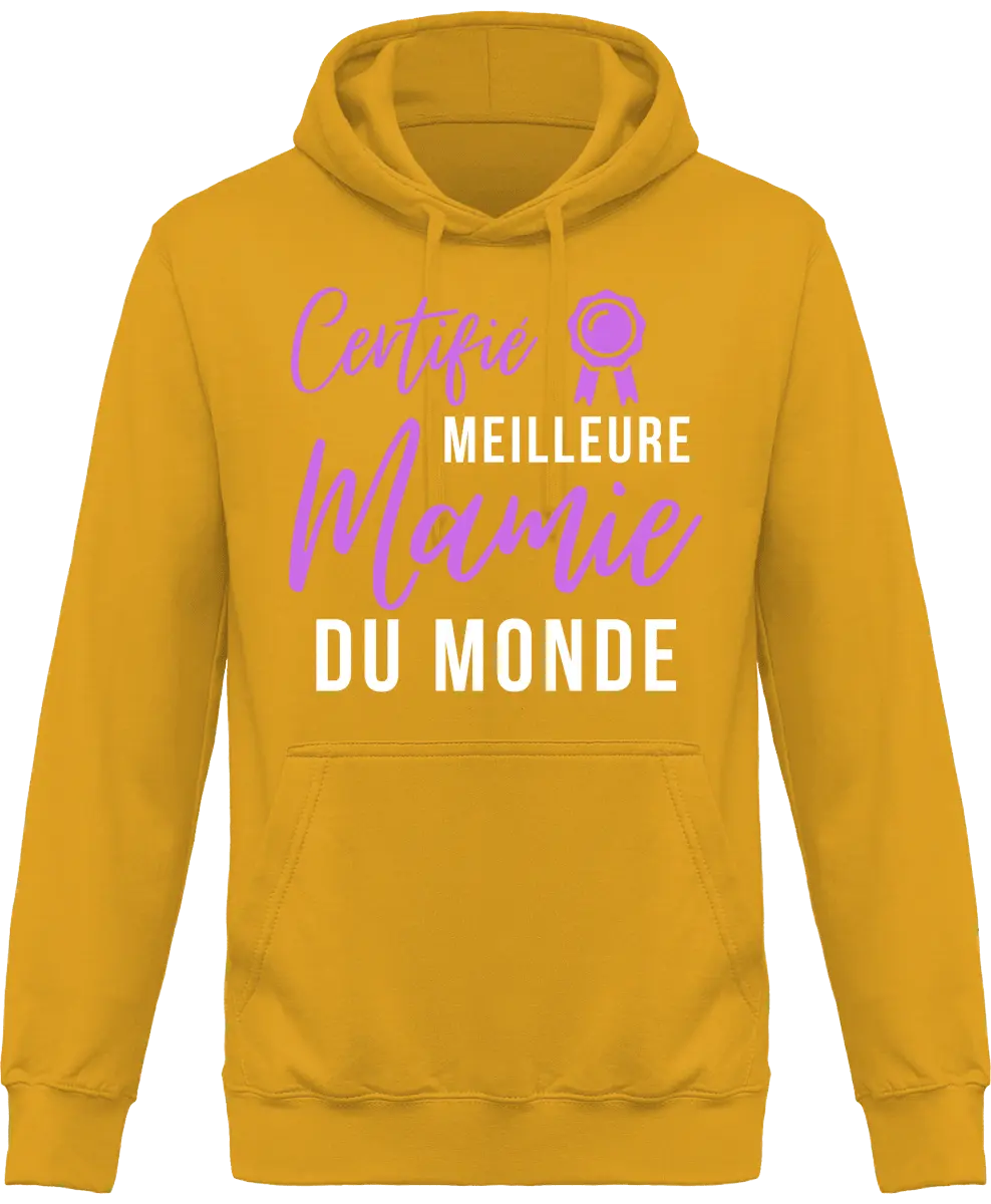 Sweat à capuche mamie "certifié meilleur mamie du monde" | Mixte - French Humour